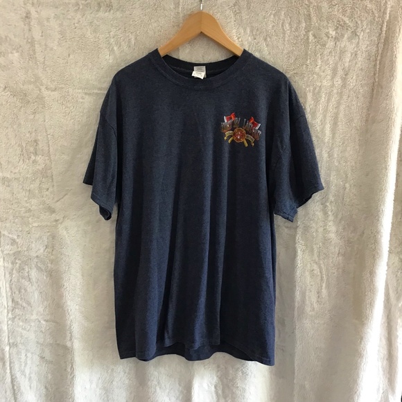 Gildan Other - Bulldog Firefighters Mens Size XL 100%Cotton T-Shirt Short Sleeve Navy Blue